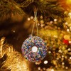 Christmas Ornaments 2024, Sweet Chocolate Iced Donut with Sprinkles Ceramic