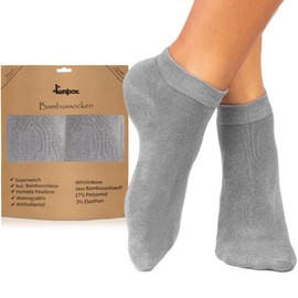 lampox Bamboo Trainer Socks (6x Pairs) - grey, size: 47-50