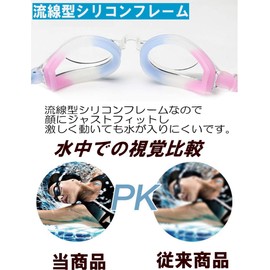 LE MODE de Toii Swimming Goggles Swim Goggles Underwater Glasses Leak Proof Anti-Fog UV Protection Belt Adjustment Athletic Beach Bathing Underwater Competition Unisex Goggles with Case C-go5