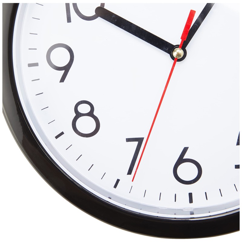 Unity Wall Clock, Hastings, Silent Sweep, Modern, Black, 22 cm