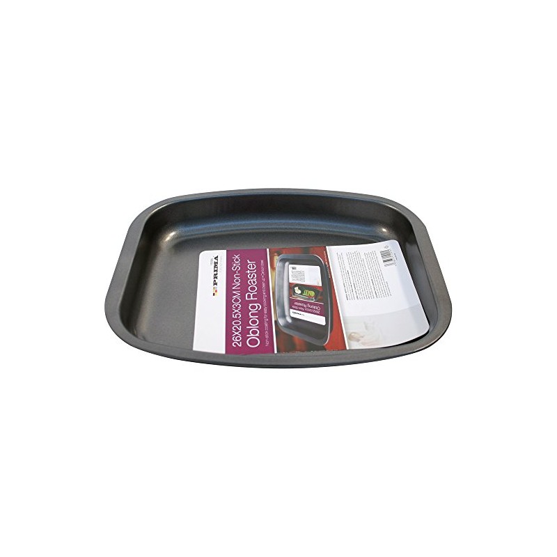 PRIMA Small Non Stick Roasting TIN Tray 26x20.5x3cm, Carbon, Black,