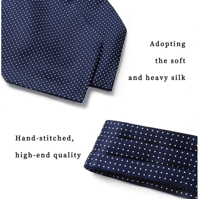 HISDERN Ascot - Corbata para hombre, diseño floral, cachemira, lunares,