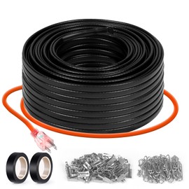 3FT~200FT Heat Tape for Water Pipes, -40°F Deicing Heating Cable, Freeze Protected Water Pipe Heating Cable, Heated Water Hose, Plumbing Fixtures, 120V 5W/ft（80FT）