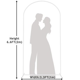 Putros Metal Arch Backdrop Stand 6.6FT White Wedding Backdrop Stand Square Arch Frame for Birthday Party Bridal Baby Shower Ceremony Decoration