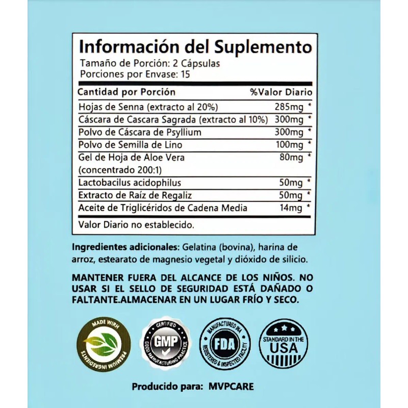 15 Day Cleanse Desintoxicacin Intestinal Avanzada Con 30 Cpsulas Sin