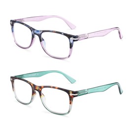 Loycco 2 Pack Square Comp[uter Reading Glasses Blue Light Blocking Readers for Women Men…