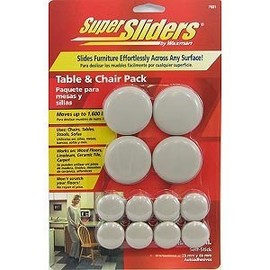 Super Sliders Round Table and Chair Self-Stick Furniture Sliders or Movers for Carpet to Protect Furniture and Move Effortlessly, Beige (20 Pack)