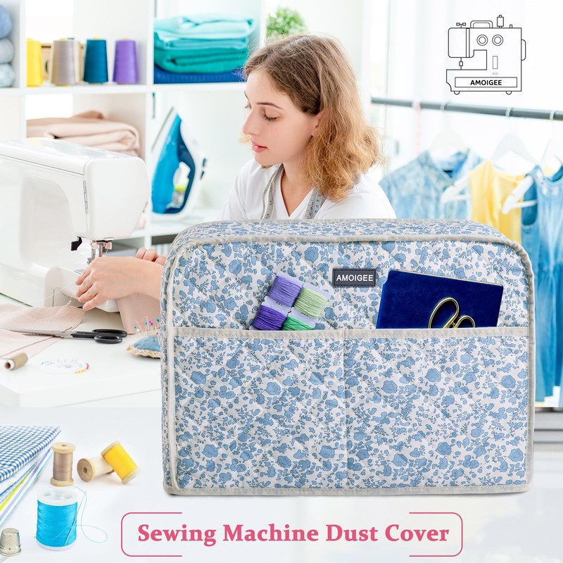 AMOIGEE Sewing Machine Cover for Brother, Singer, Janome – Quilted