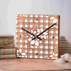 CrafTreat Reusable Plaid Stencils for Painting on Wood, Wall, Tile, Canvas, Paper, Fabric and Floor - Flower Fusion Plaid Stencil - 6x6 Inches - DIY Art and Craft Stencils for Painting Flowers