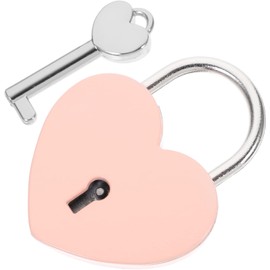 Pink Heart-Shaped Mini Padlock – Cute Metal Lock with Key for Diaries, Jewelry Boxes, Small Backpacks, Luggage, and Lockers, Compact Love Heart Design, Small Locks for Fashionable Storage Solutions