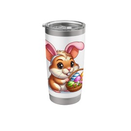Cute Bunny Ear Hamster Easter Eggs Owner Kids Girls Boys Stainless Steel Insulated Tumbler