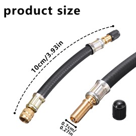 Valve Extension Car Valve, Car Valve Extension, Tyre Valve Extension Adattators, Universal Flexible Tyre Valve Extenders, Valve Extension Adapter for Car, Motorcycle, Scooter, Bicycle (100 mm)