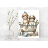 Twisted R Design 11x14 Puppy Bath Bathroom Canvas Wall Art