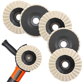 125mm Wool Polishing Wheel, 5 Pcs Wool Buffing Pads Wheels 5Inch Felt Flap Disc for Metal Glass Marble