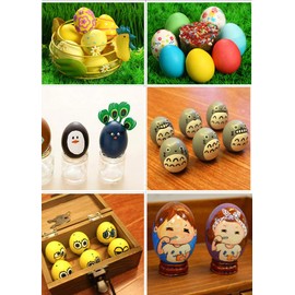 GREEN FABWOOD Wooden Fake Eggs-6Piece