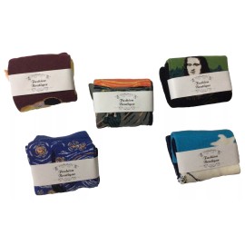 Famous 5 Pack World Famous Paintings -Fine Art Women’s Socks Mona Lisa, Starry, Scream