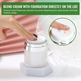 Jaisie.W Airless Pump Jar 1.7oz 2Pack, 50ml Airless Pump Bottles, Acrylic Moisturizer Pump for Thick Moisturizer, Skincare Cream (1.7fl.oz-2 Pack)