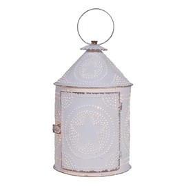 Americana Lantern in Rustic White by Irvin's Tinware, Rustic Country Home Decor
