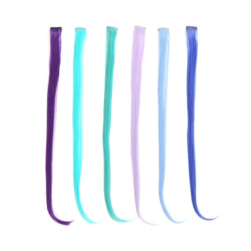 Prettyland - GHW08 colorful multi-colored 12-piece hair extension set hairpiece