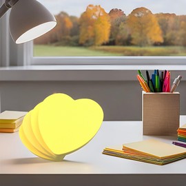 Evergreen Goods Haftnotizen in Herzform, Neongelb, 100 Blatt pro Block, 7,6 x 7,6 cm, entfernbare Haftnotizen für Büro, Schule, Zuhause, Valentinstag, Geschenk für Paare, 8 Stück