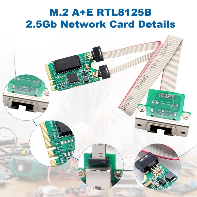 M.2 2.5G Gigabit LAN Ethernet Card, M.2 Key A+E 2.5