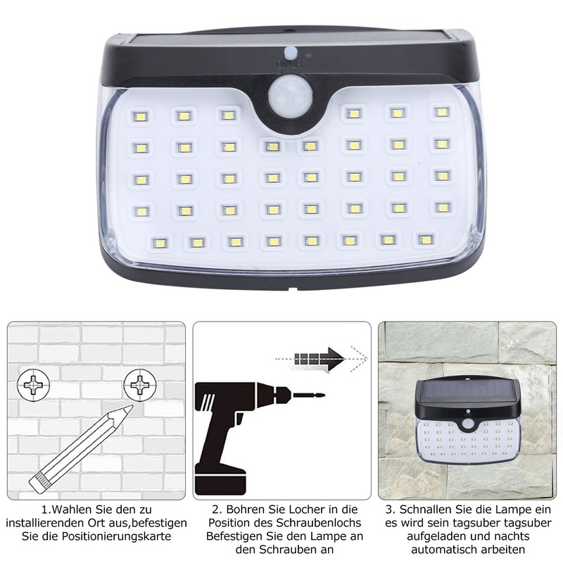 GY003‑1 Waterproof Solar Light 50LED Wall Lamp Separable Motion Sensor