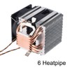 Quiet 4pin 6 Heatpipe CPU Cooler Dual tower Air Cooling