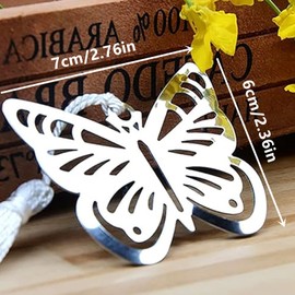 2 Pieces Metal Bookmarks for Women, Butterfly Tassel Bookmark for Book Lovers Writers Readers