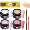 4 Colors Builder Gel Nail Kit, Polygel Extension with Forms