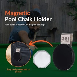 Cru5h Billiards Magnetic Pool Chalk Holder – Secure Belt Clip for Snooker & Billiards – Durable Aluminum, Easy Access Design (All 6 Holders)
