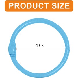 50PCS Metal Binder Rings, Index Card Rings 1.5inch Loose Leaf Binder Rings Book Rings Open Card Rings Key Chains for School Home Office (50pcs-1.5inch)