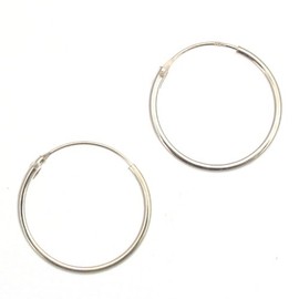 Touch Jewellery 925 Sterling Silver 16mm Plain Hoop Earrings