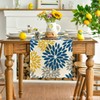 Artoid Mode Blue Dahlia Floral Pinnata Summer Table Runner, Spring