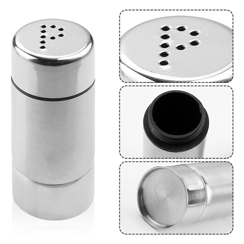 GLADFRESIT Salt and Pepper Shaker 2PCS Stainless Steel Kitchen Seasoning