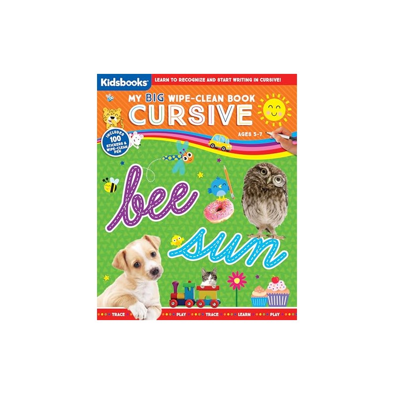 My Big Wipe-Clean Book: Cursive-Practice ABCs, 123s, Colors, Shapes and