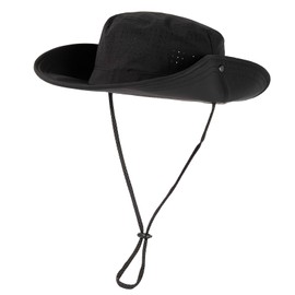 TOP-EX Mens Sun Hat Black L/XL - UV Protection Wide Brim Packable Lightweight Boonie Hat Safari Hiking Fishing Outdoor Gardening Festival Adjustable