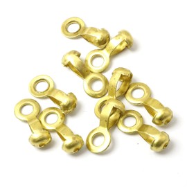 PZRT 10PCS Ball Chain Pull Loop Connectors Copper Color 3.0 Stainless Steel Pendant Clips Floral Pendant Clips Hardware Accessories Brass Ceiling Fan Lamp Pull Chain Connectors