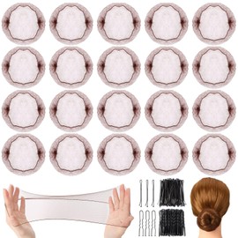 SANNIX 30 Stück Haarnetz, 30 Stück unsichtbare Haarnetze, 15 Haarspangen in U-Form, 15 Stück Haarnadeln, Ballett, Krankenschwester, Tänzerin, elastisches Haarnetz (braun)