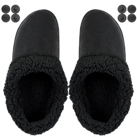 Endoto Fuzzy Inserts for Croc Replacement Fur Fluffy Fleece Liners Winter Warm Inner Lining Socks for Men and Women(Color:Black,Size:Men11/Women13)