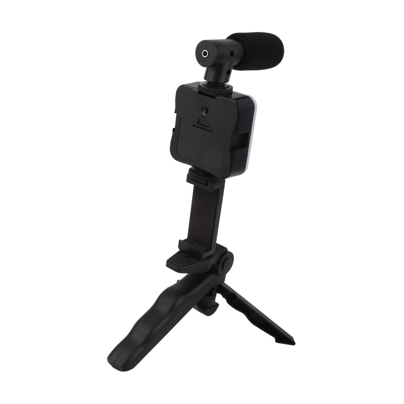 LED Video Fill Light Microphone Tripod Kit for Phone Camera