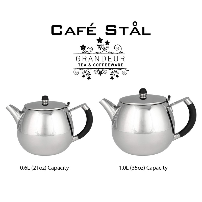Grunwerg Café Stål Grandeur Double Wall Teapot with Strainer Insert