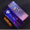 Rosa Led Lov Tornasol Regalo Mamá San Valentin Novia Caja