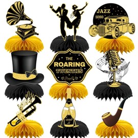 INRUI 9 Pieces Roaring 20s Party Honeycomb Centrepieces