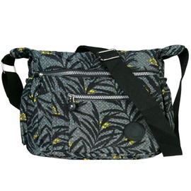GFM Womens Waterproof Nylon Cross Body Shoulder Bag - S1-Ferns-Grey- (JY-kllf)(NCB-1503-BHFERN)