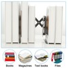 2 Pack Adjustable Bookends, 2 Dividers, Expandable Metal Book Ends