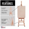 U.S. Art Supply Medium Wooden H-Frame Studio Easel with Artist