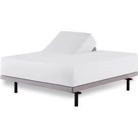 HOME-FURNISH Top Split King Fitted Sheet for Adjustable beds, 1 PC Half Only Down 34 inches from The Top, 600 Thread Count 100 Cotton King, White Solid, 34