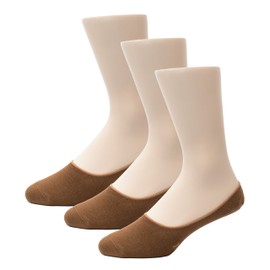Thirty48 Men 3 Pack No-show Loafer Socks, Boat Shoe Liners with CoolPlus, Non-Slip Grip,Medium/Large (10 - 12),Brown