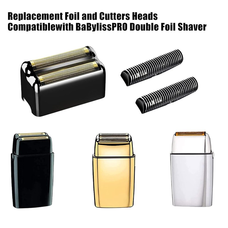 Replacement Shaver Heads Compatible with BaByliss Foil Shaver (Black/2)