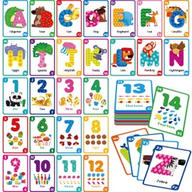 Go Fish Card Game, 80 Alphabet & Number Cards Oversize ABC 123 Memory Matching Game for Kids Learning, Party Game, Family Gathering, Game Night, Classroom Activities